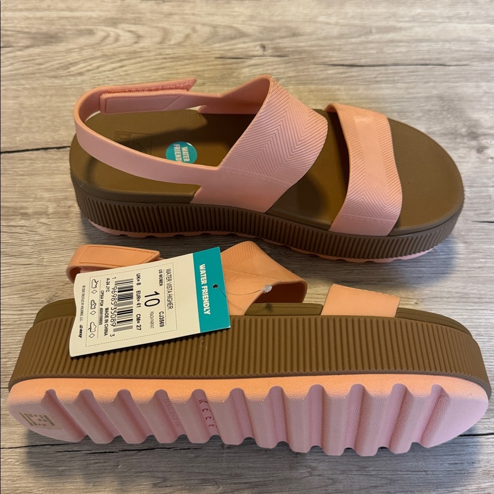 Reef Women's peach Platform Sandals size 10 - water Vista higher - Picture 2 of 3